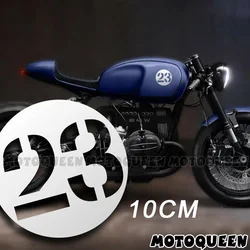 2X Custom Cafe Racer Number Vintage Motorcycle Decal Circular Fuel Tank Side Cover Stickers For BMW Suzuki Kawasaki Honda Harley
