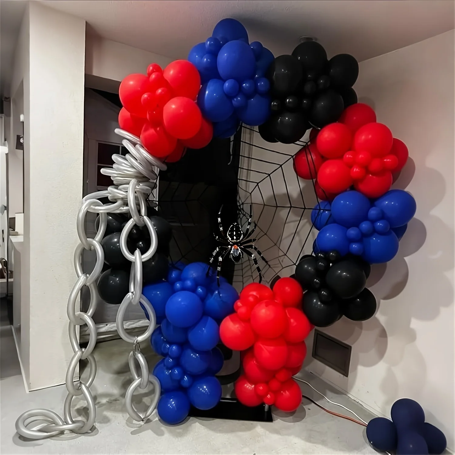 101pcs Hero Theme Balloon Garland Arch Kit - Red Blue Black Balloons for Boy's Birthday Shower Graduation Party Decorations 3rd to 8th Celebrations