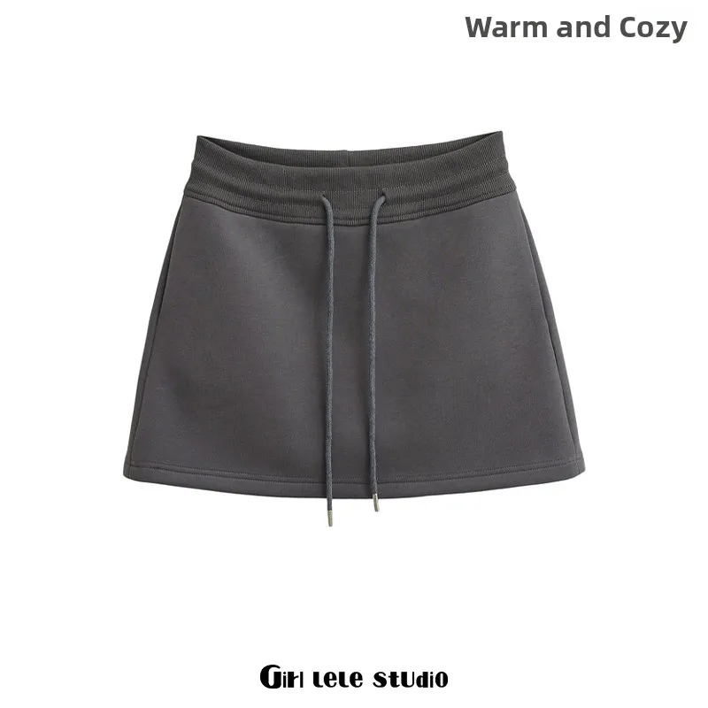 Fitness-Tennisrock mit hoher Taille, Anti-Licht-Wanderrock, Outdoor-Rock in A-Linie aus Baumwoll-Polyester-Mischung