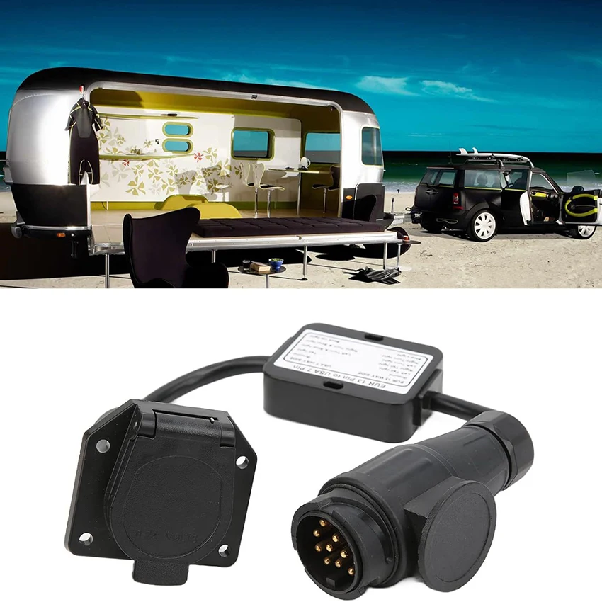 

EU 13-pin to US 7-pin Adapter Trailer Wiring Harness Brake Turn Signal Line Combination Tail Light Converter