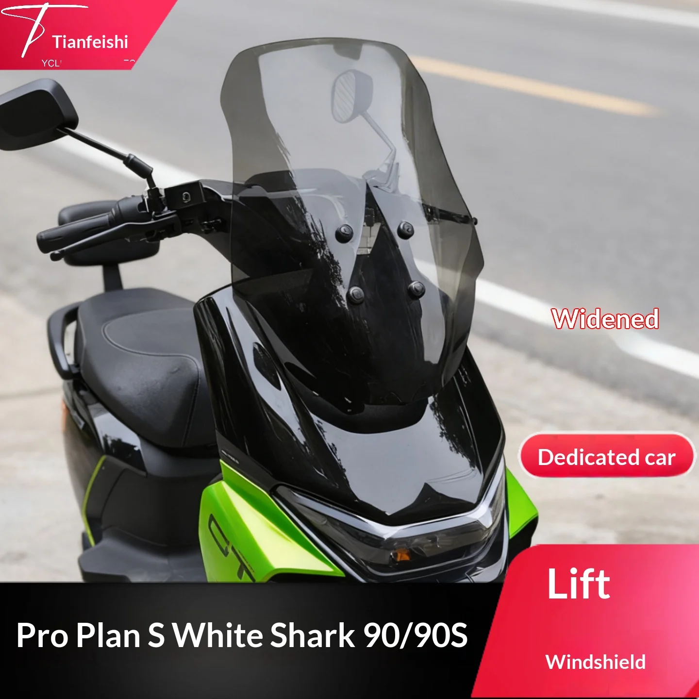 【Premium】 For Guanneng S / White Shark 70S / 90/90S Adjustable Lift Windshield | Dedicated Wind Deflector & Chest Protector Ac