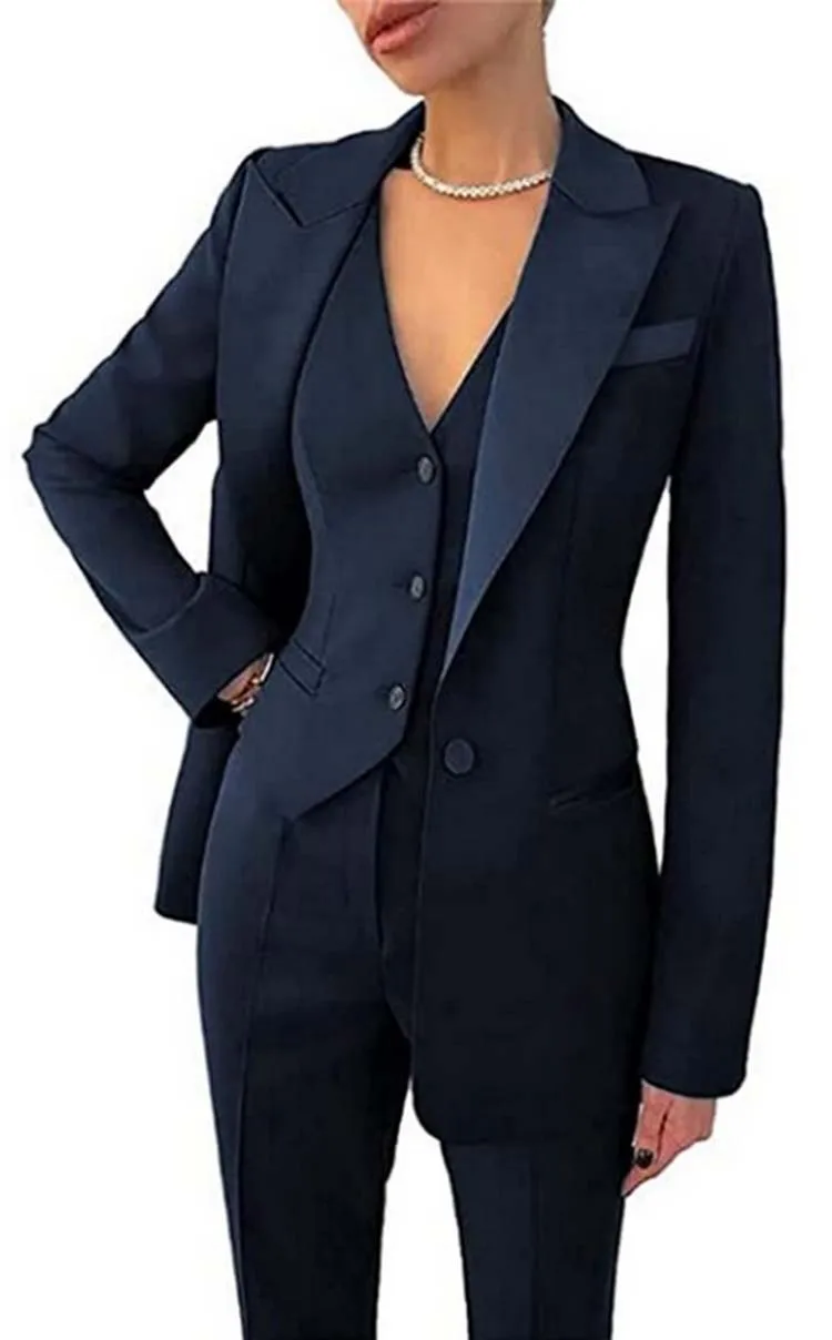 3 Pcs Vrouwen Suits Fashion Blazer Set Bruiloft Smoking Party Wear Wedding Causale Broekpakken Formele Vrouwen Suits Kantoor Sets