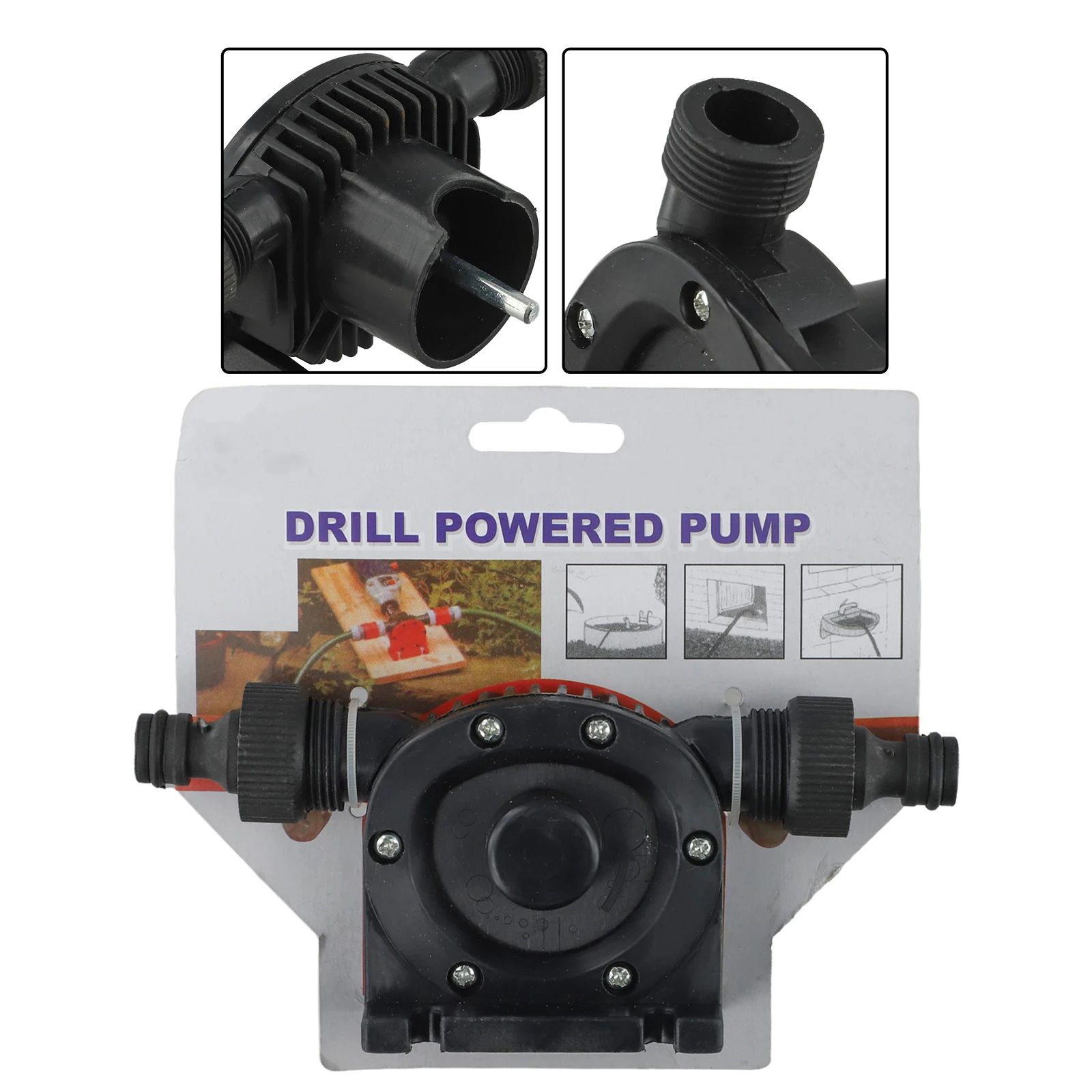 180mm 7.09 In Electric Drill Pump Syphon Attachment Pond Pump Large Flow Capacity Metal And Plastic Construction
