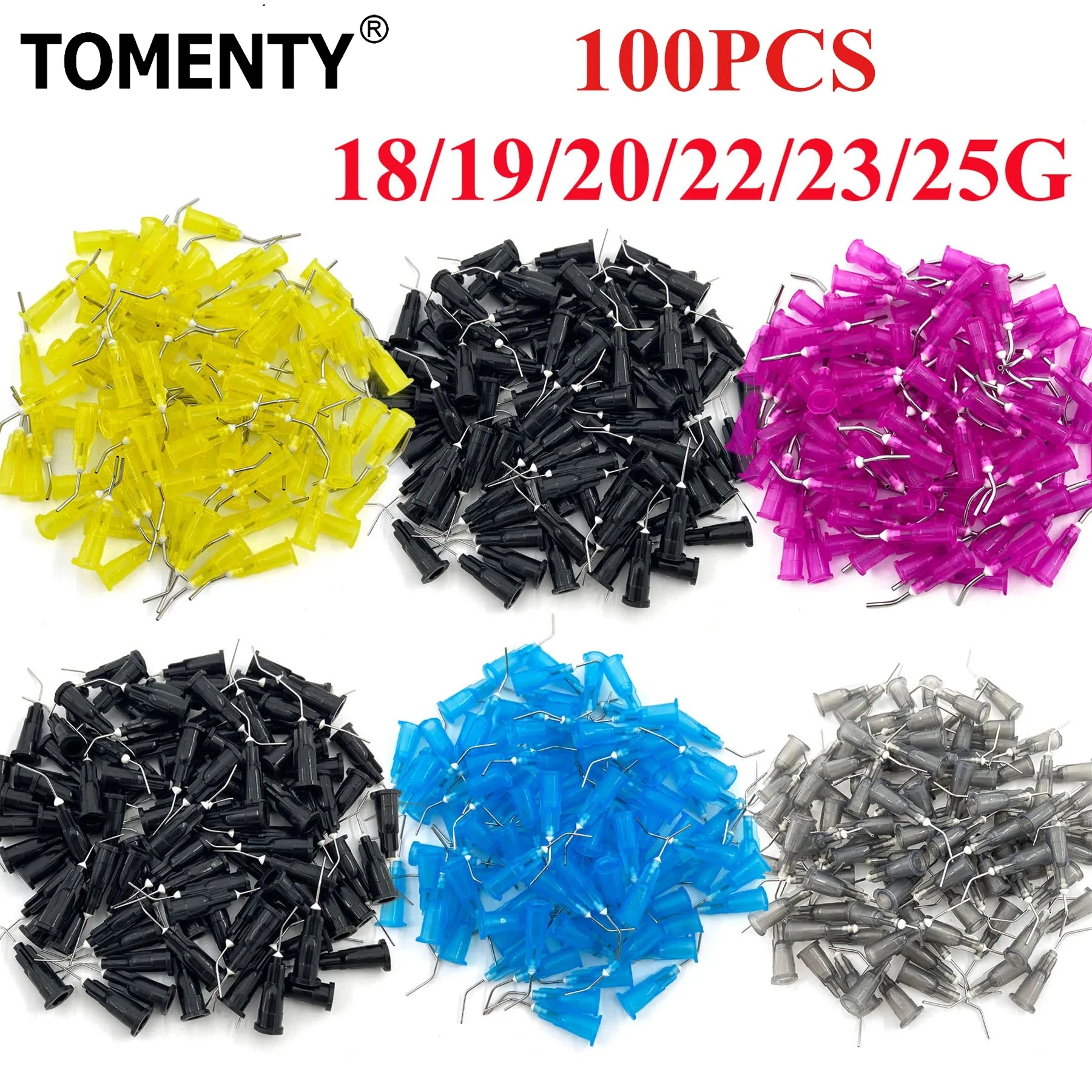 

100 шт./упак. Стоматологические ирригационные изогнутые иглы-аппликаторы для нанесения композитных материалов, герметиков и смол, одноразовые