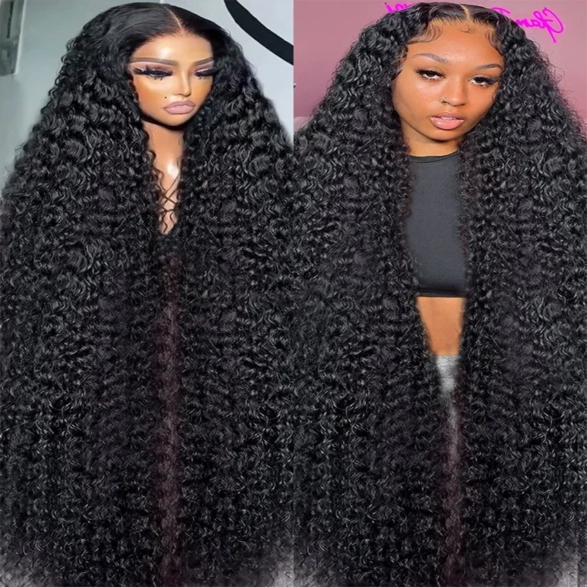 13x6 Lace Frontal Human Hair Wig Deep Wave 34 Inches 360 Water Curly Remy Full Lace Front Wigs Preplucked Hair For Women On Sale