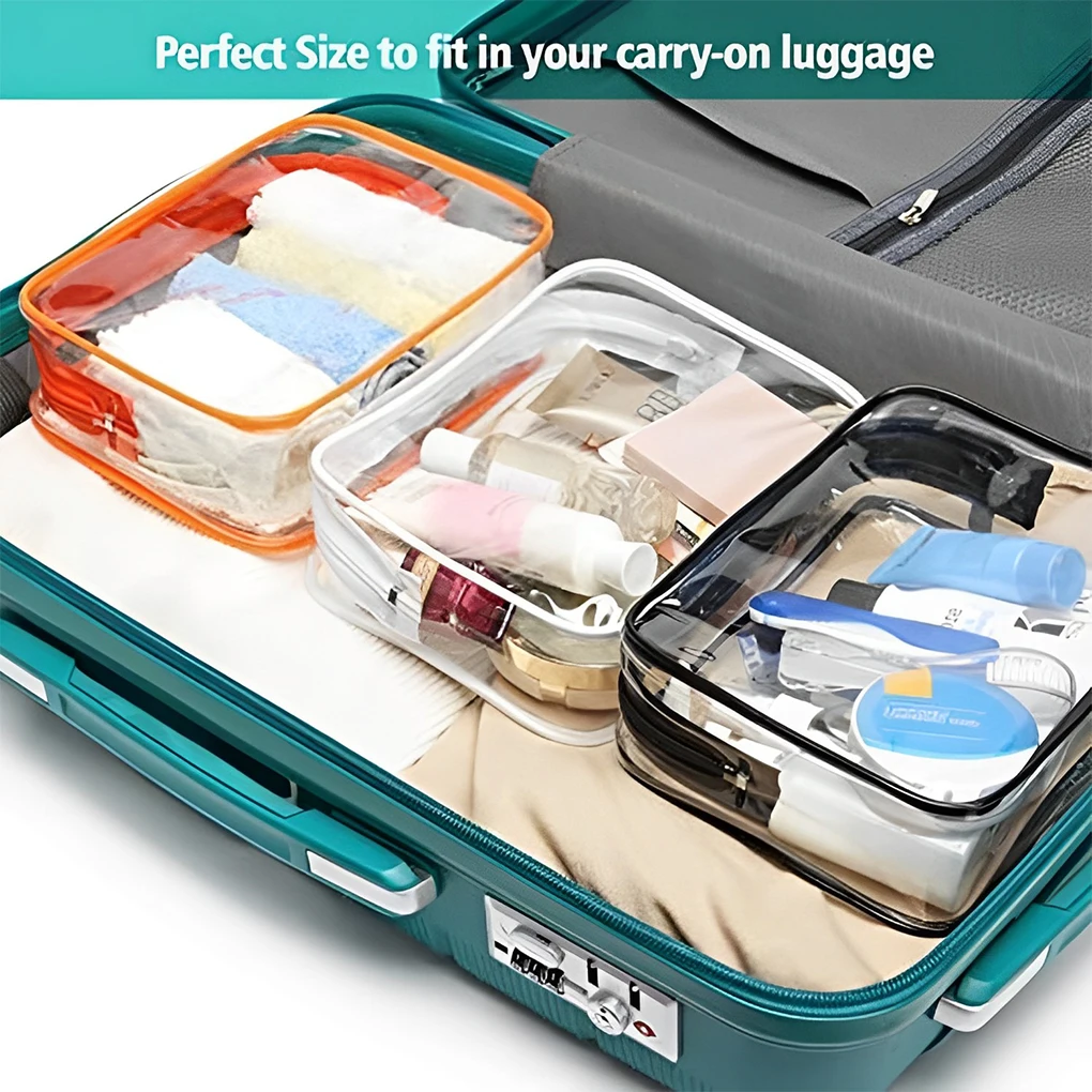 Travel PVC Cosmetic Bags Clear Fashion Zipper Pouch Makeup Bag Large Capacity Storage Organizer Wash Handbags Case