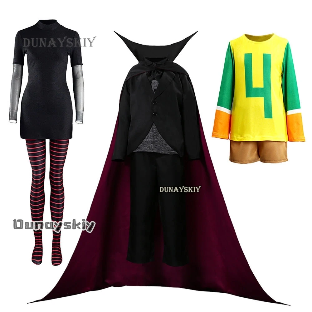 Adults Kids Mavis Dracula Vampire Cosplay Costumes Tooth Black Cute Mavis Halloween Jonathan Carnival Fun Couple Family Suit