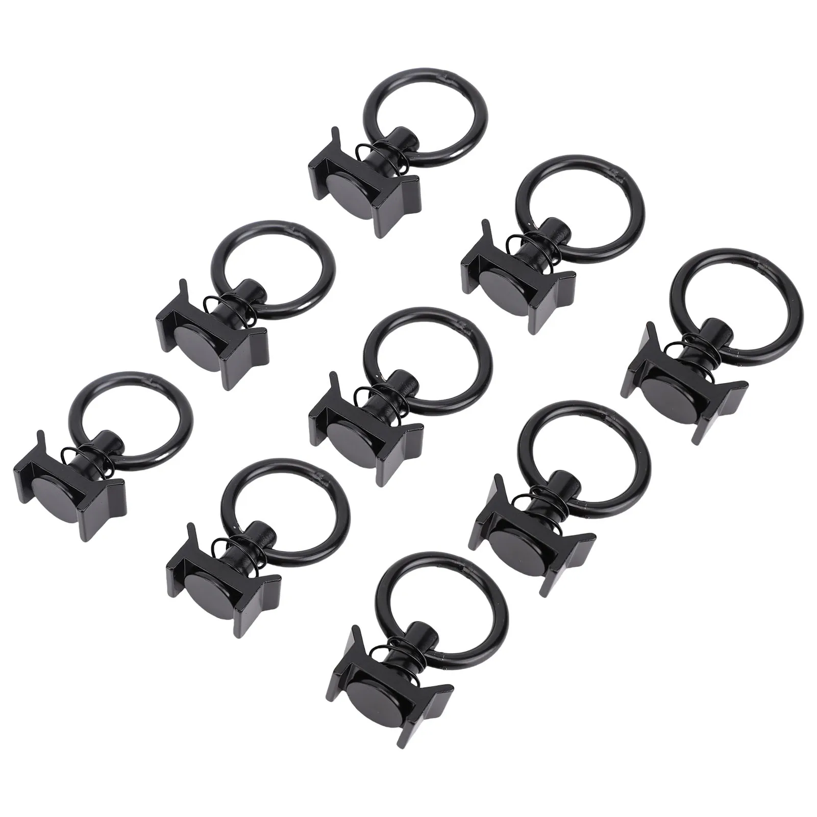 12pcs 4,000 Lbs L Track Rail Tie Down O Ring for Truck Bed Trailer Cargo Control  L Track Single Stud Fitting With Round Ring