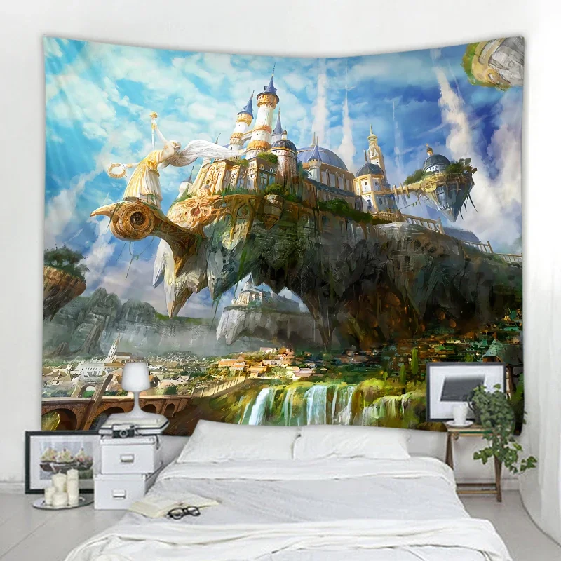 3D fantasy castle sfondo decorazione arazzo tenda da parete panno camera dei bambini studio sfondo decorazione arazzo