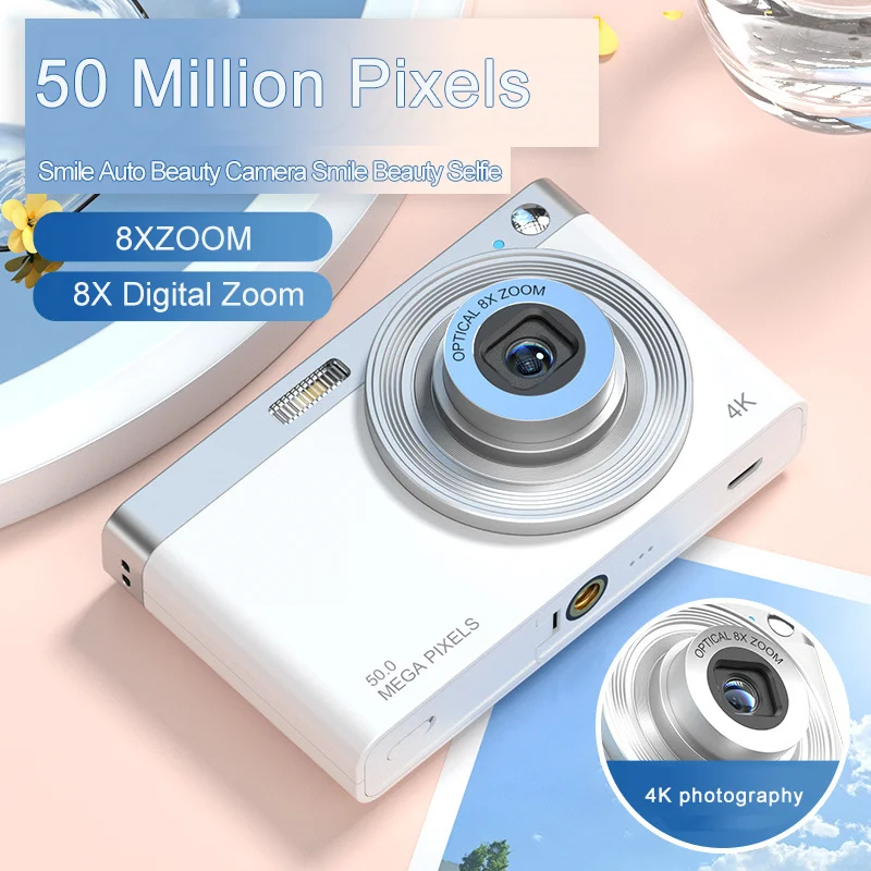 

4K Ultra-HD Digital Camera Definition 2.88-Inch IPS Screen 8x Optical Zoom Telescopic Iens 50 Megapixel Entry-Ievel Camera