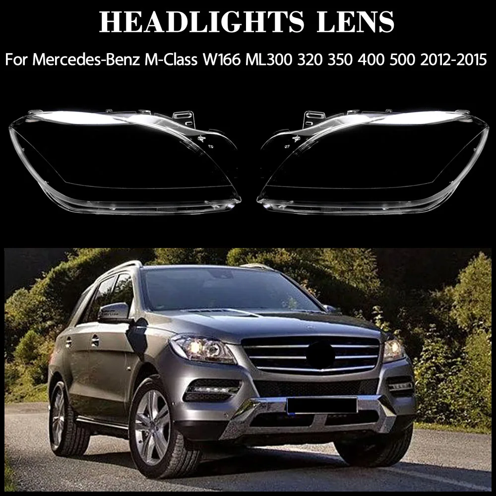 Headlight Transparent Shell Headlamp Cover Lens Plexiglass Lampshade For Mercedes-Benz M-Class W166 ML300 400 500 2012-2015