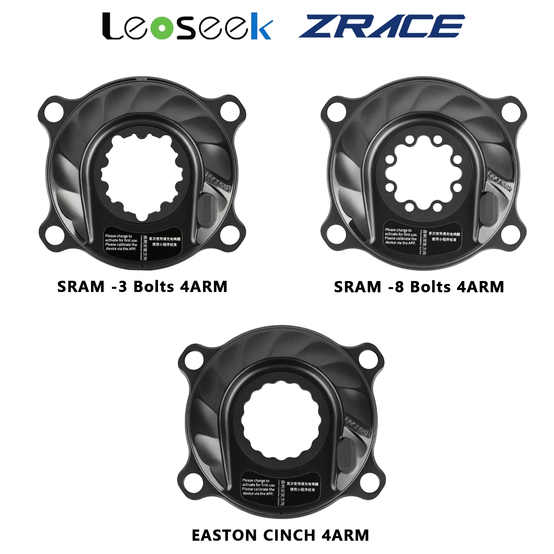 ZRACE X LeoSeek Power Meter Spider 110BCD 4-Arm / 5-Arm Universal, ANT+ BLUETOOTH 4.0, 101g Ultralightad