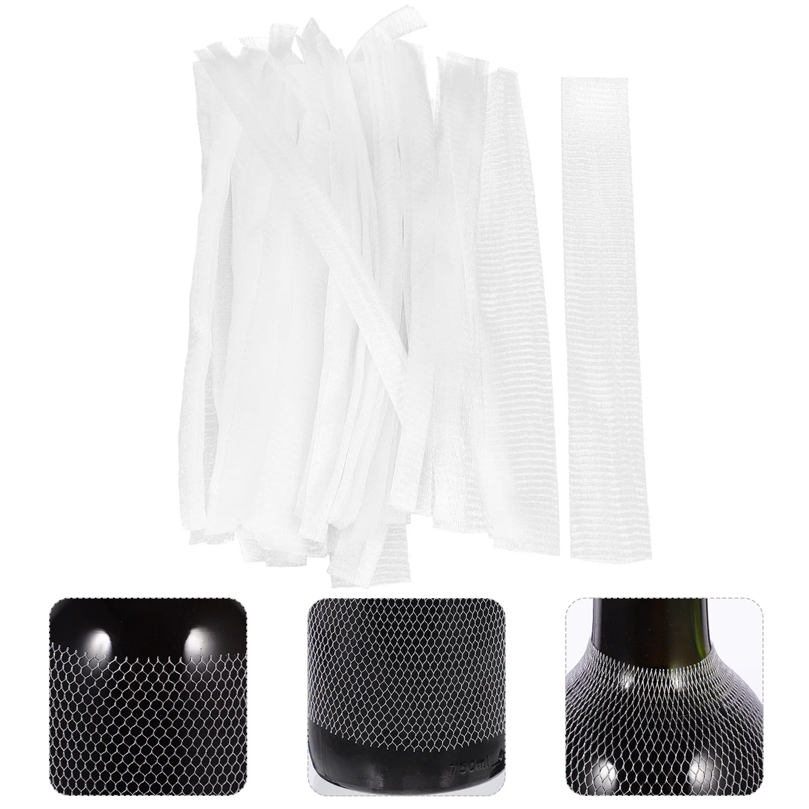 

50Pcs Wine Mesh Sleeves Protective for Glass Bottles Reusable Bottle Protectors Lightweight Breathable Travel Sleeve