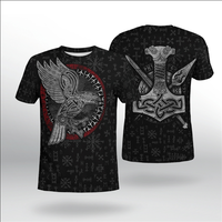 Fashionable Summer New Viking 3D Printing Eagle Vintage Mens T-shirt Comfortable and Breathable Plus Size Loose Top Short Sleeve