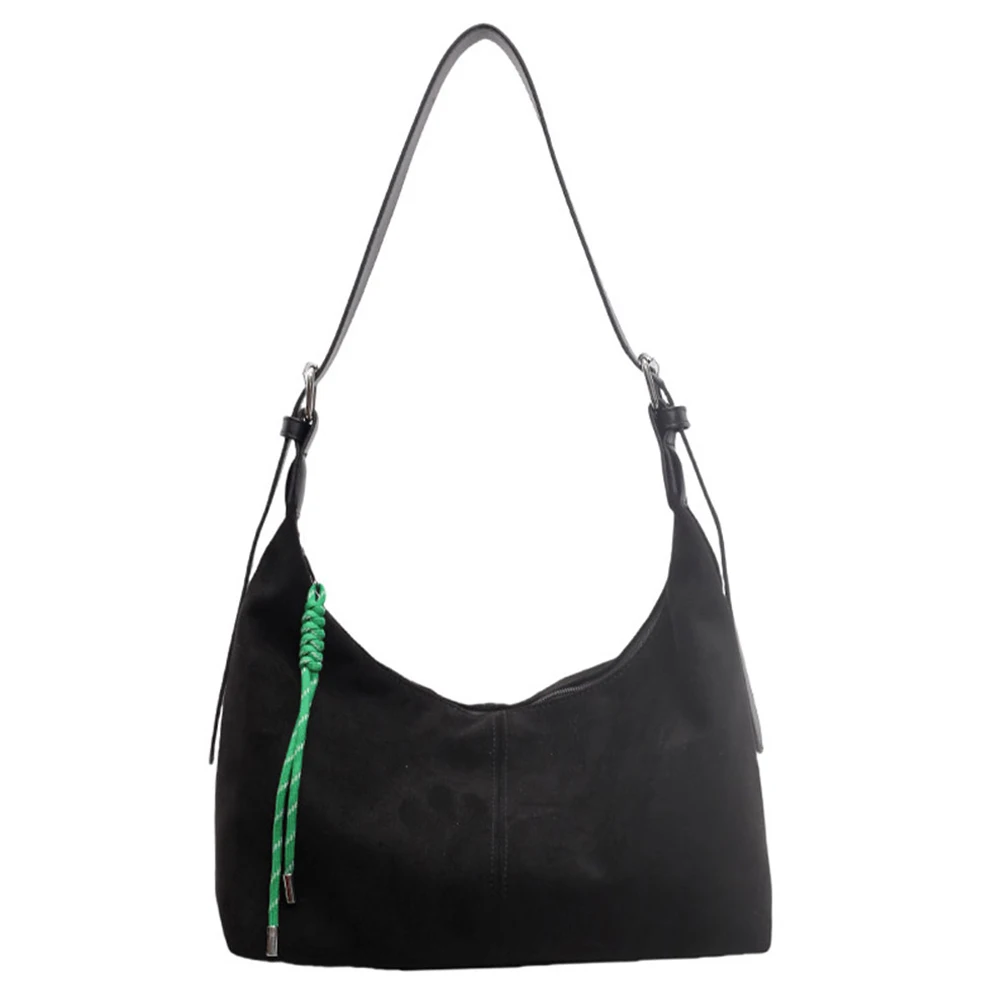 

Женская замшевая сумка через плечо с регулируемым ремешком и сумкой на молнии, однотонная для работы, путешествий