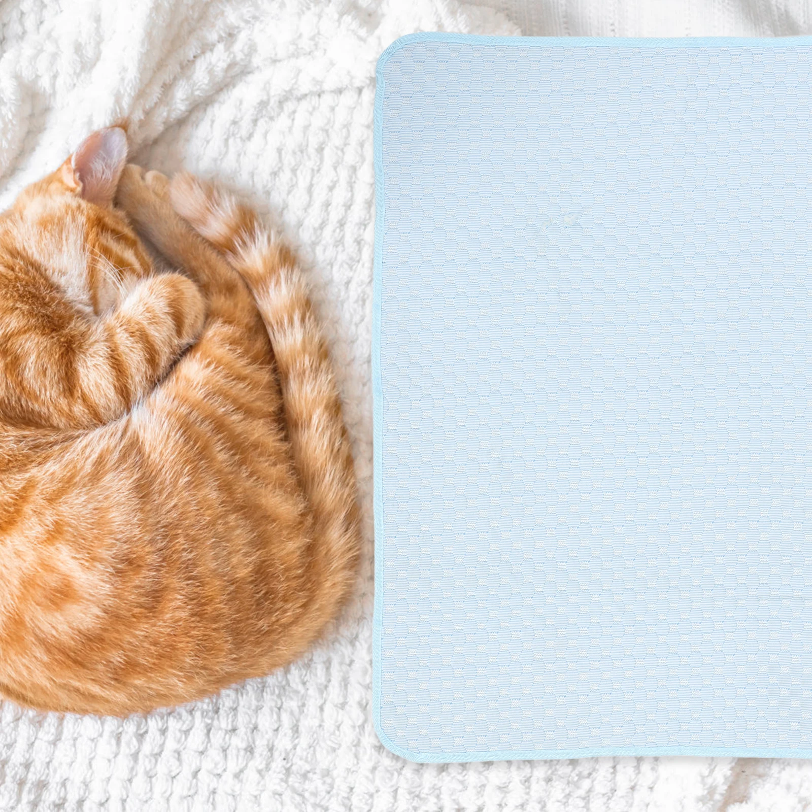 

Pet Pad Washable Bed Cats Blue L Size Summer Nonskid Mats Comfortable Cooling Nest Dog Sofa Car Rooms Floor Pet Cooling Mat