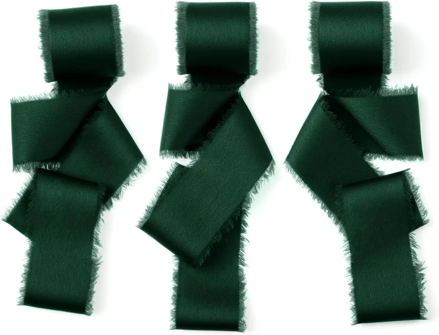 3 Rollen/Set 4 cm ausgefranstes Satinband, handgefertigt, glatt, weich, für Hochzeitseinladung, Blumensträuße, Geburtstagsfeier, DIY-Dekoration, Geschenk – Detail 5
