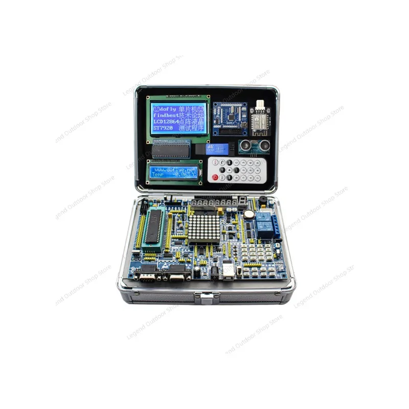 Carte de développement LY-51S 51MCU, boîte d'expérimentation et de test, boîtier en aluminium, kit DIY pour projet d'enseignement de la programmation électronique