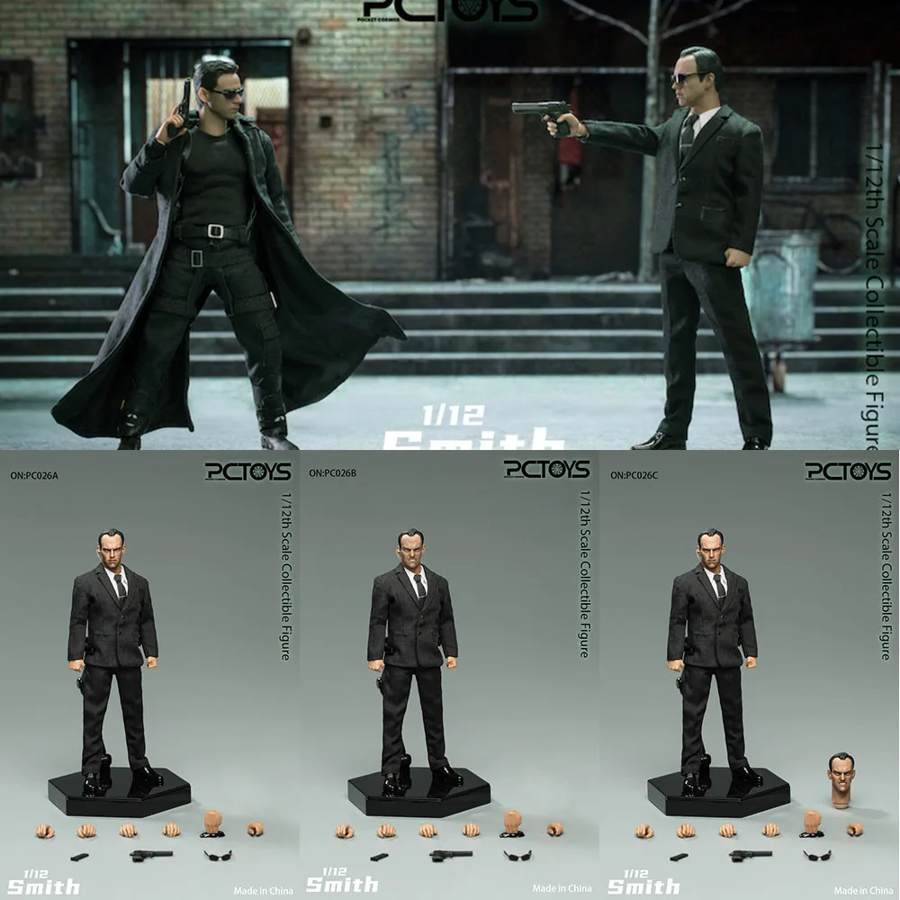 PCTOYS PC026 1/12 Scale Collectible Male Soldier Agent Smith Hugo Weaving Figure Model 6'' Full Set Action Figures Model Dolls