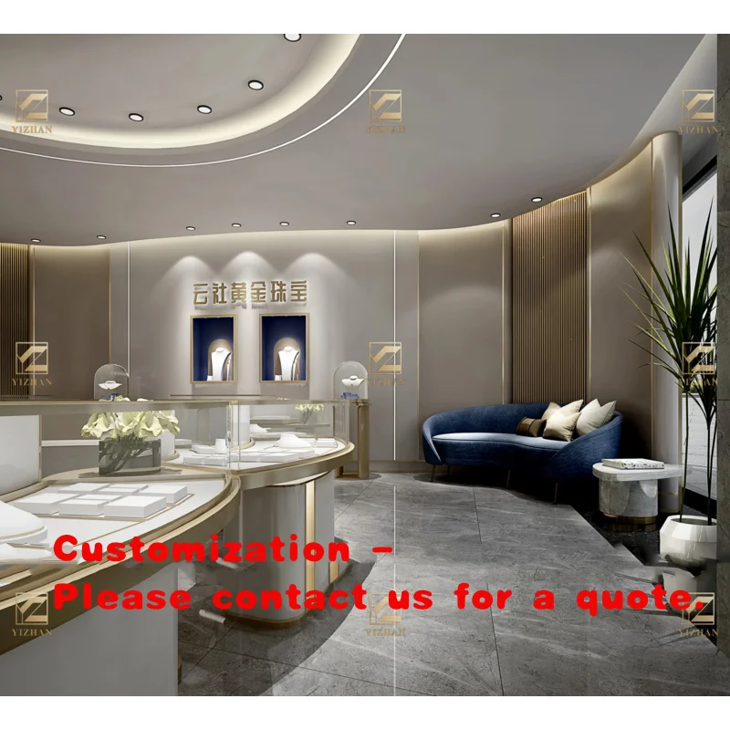 custom.Commercial Jewelry Fit Solution Custom Display Counters Turnkey Shop Design Gold Jewelry Retail LED Luxury Mode