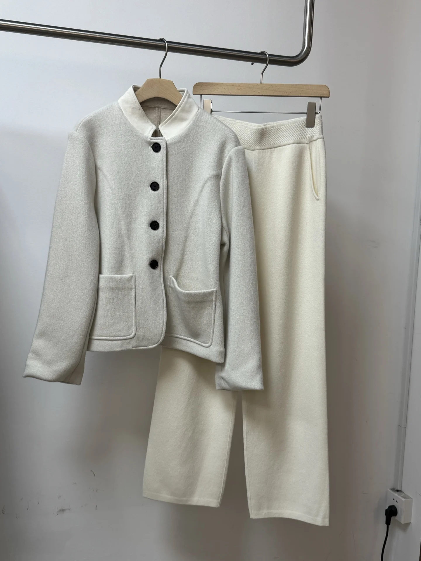 2026 Winter New High-Quality Fashionable Cashmere And Wool Coat + Wide-Leg Pants Suit For Women