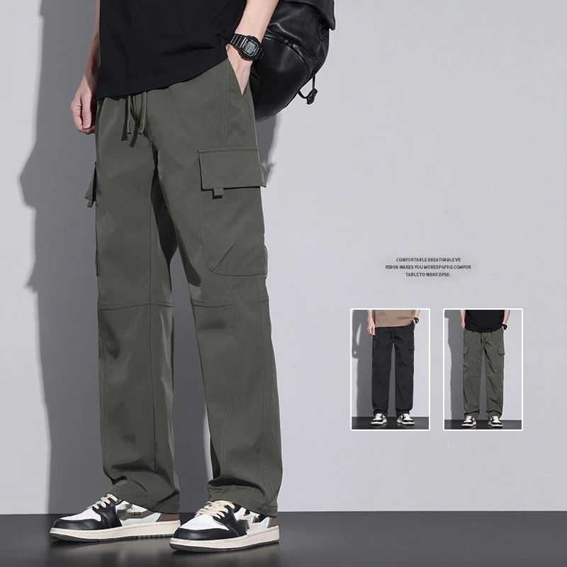 Youth Casual Pants Men's Korean Style Loose Wide Leg Jeans Streetwear Trendy Quality Trousers Student Demin Summer Man Clothing