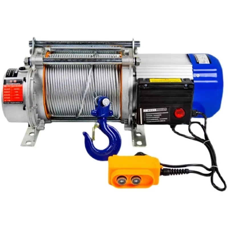 For 1T/1.5T Aluminum Shell Electric Hoist, 220V Small Household Crane Winch, Mini Lifting Hoist for Home Use
