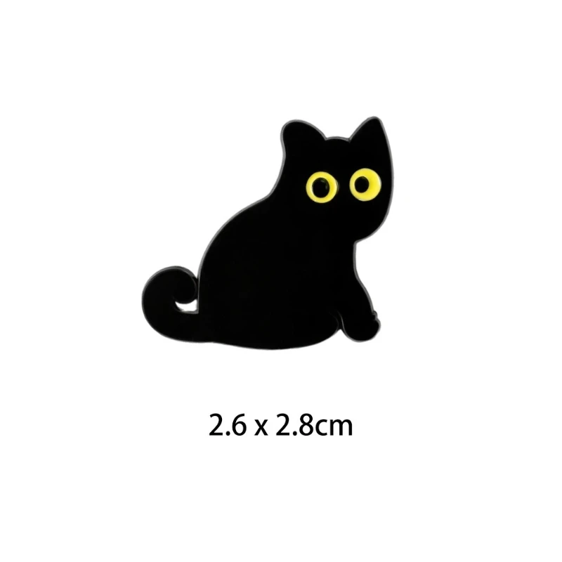 New Style Cartoon Yellow Eye Black Cat Metal Brooch Daily Commute Badges Decoration Pins DIY Clothing Bags Hat Scarf Accessories
