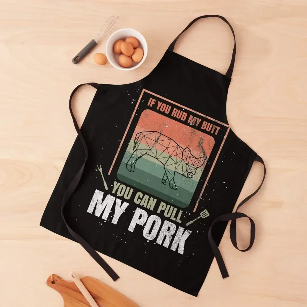 

Time for a Barbecue - Rub it and Pull it Pulled Pork BBQ Apron with personal logo Kitchen Women for women halloween Apron