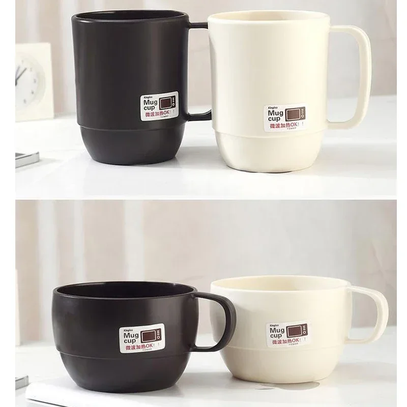 coffee cups plastic coffee cups microwave handle 330ml drinking cup high temperature resistance 2 shape optional