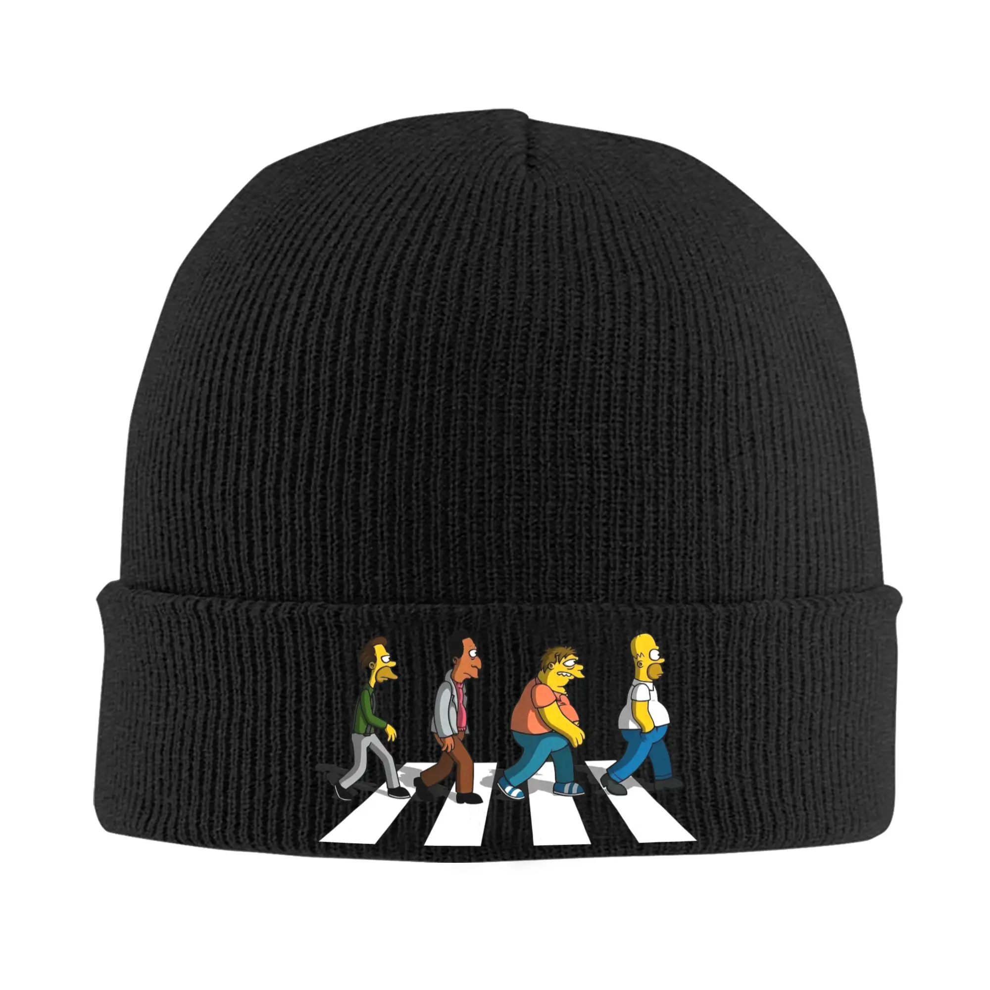 The Be Sharps-The S-simpsons Cartoon Beanie Hats  Bonnet Hat Female Street Outdoor Skullies Beanies Winter Design Head Wrap Caps