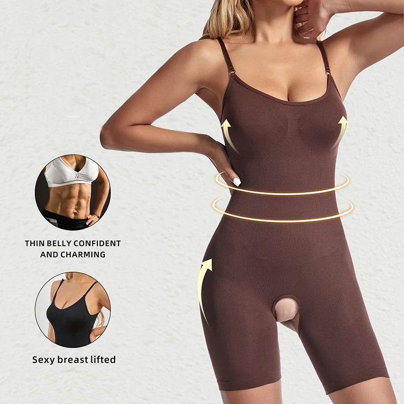 Women Seamless Bodysuit Compression Open Crotch Shapewear Push Up Belly Tightening Corset Slimming Butt Lifter Full Body Shaper