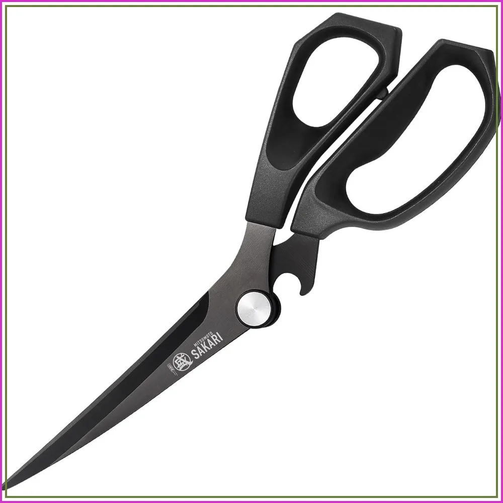 Japanese Kitchen Shears, Cooking Scissors Titanium Plated for Meat Vegetable Herb