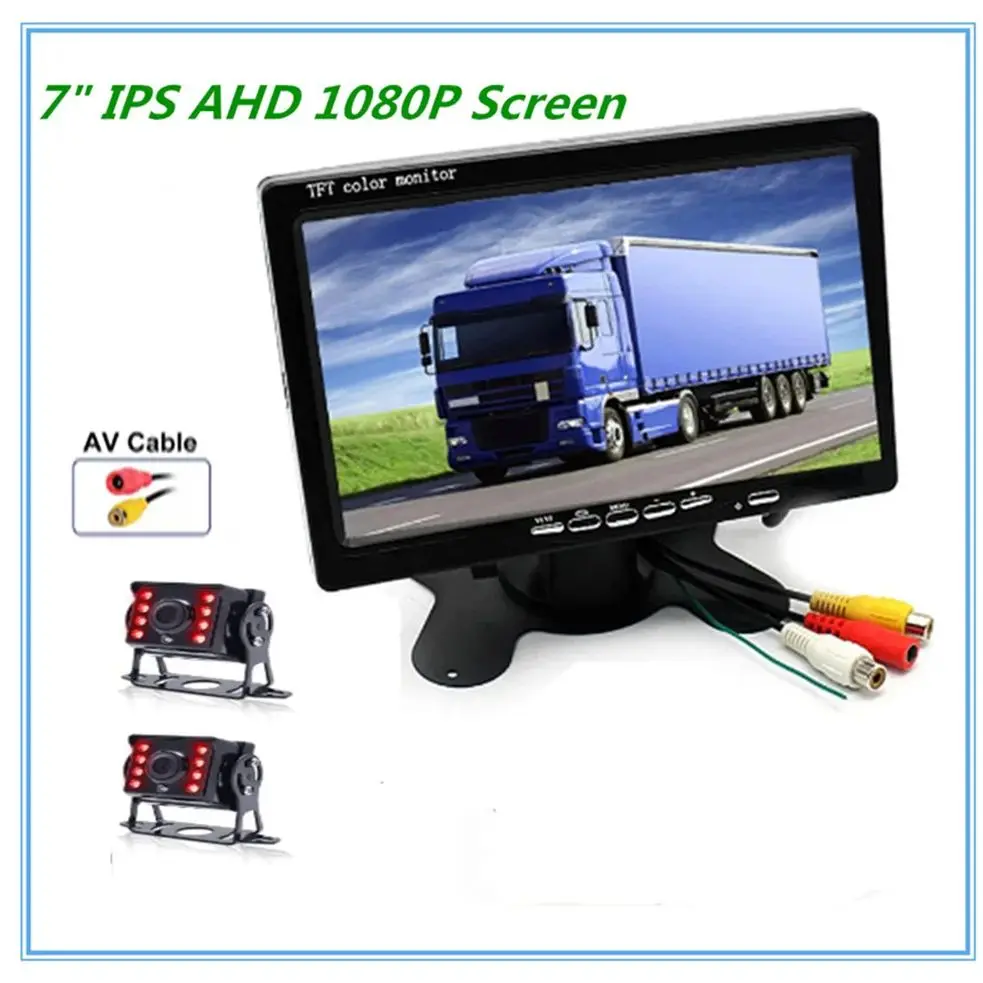 

1920*1080P AHD 7" IPS Screen Car CCTV Monitor With 2 Starlight Night Vision Car Rear View AHD 1080P Vehicle Camera