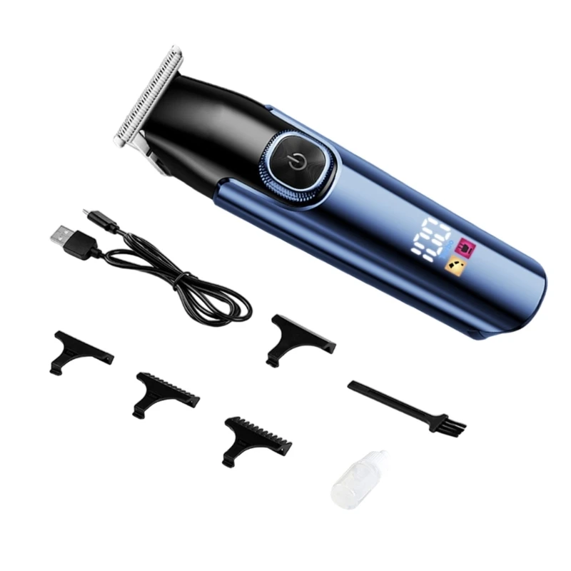 Juego cortapelos con pantalla LCD, maquinilla eléctrica para cortar recortador barba profesional