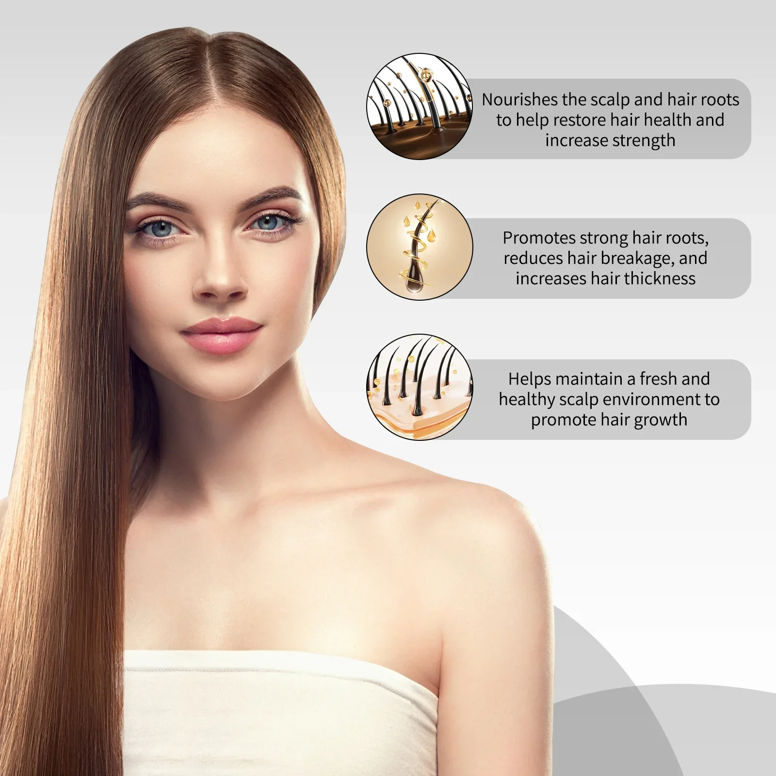 Biologisch zwarte sesam haargroeiserum voor dikker haar, vermindert haaruitval, versterkt wortels (30 ml)