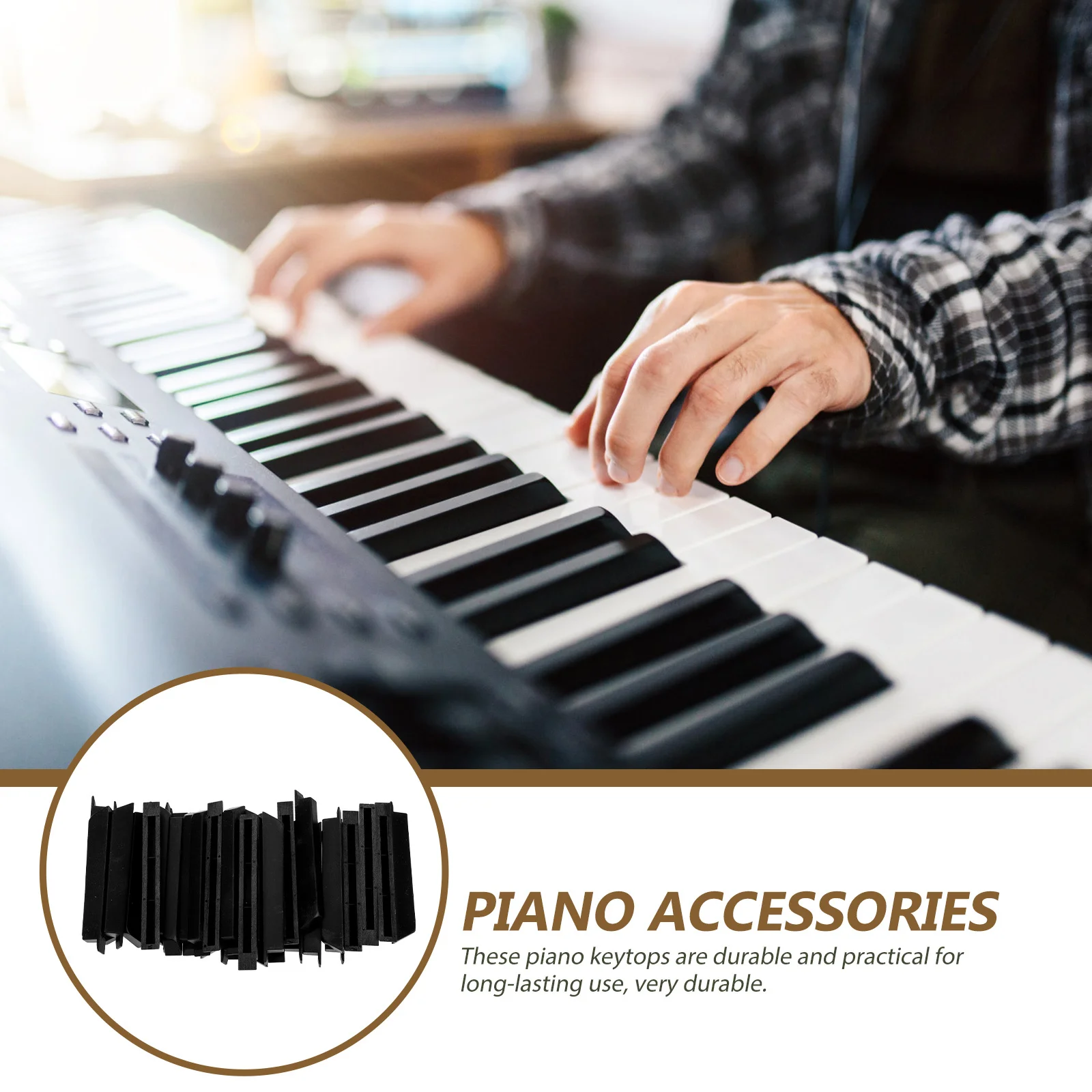 

36Pcs Practical Piano Keytops Durable Replacement Keys for Professional Piano Repair Musicians Supplies Instrument Accessories