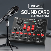 Audio Interface Sound Card Universal V8s Mobile Phone Microphone External Usb Webcast Live Sound Card External Sound Card Clear