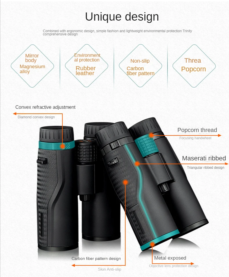 Shuntu Powerful ED Binoculars 8x42 10x42 Long Range IPX7 Waterproof Bak4 Prism SMC Optical Coating For Hunting Camping Travel