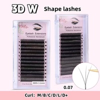 MARIA 3D W-Shaped Eyelashes Extensions 3 Tip MC/D/B/L Curl 7mm High Quality Individual Lash Wholesale Natural Makeup Easy Fan