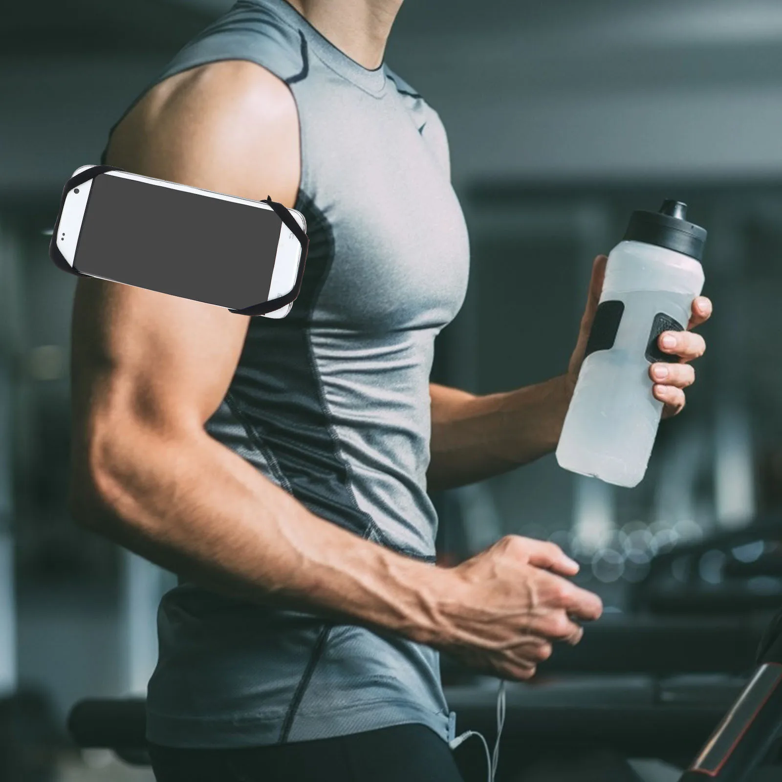 

1Set Sports Phone Arm Bag Detachable Rotating Design Lightweight Breathable Material for Running Cycling Gym Outdoor Activities