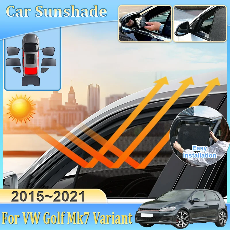 

Солнцезащитный козырек для автомобиля Volkswagen VW Golf Mk7 Variant 2015-2021, сетчатая шторка, теплоизоляция, шторка на раму лобового стекла, автоаксессуары