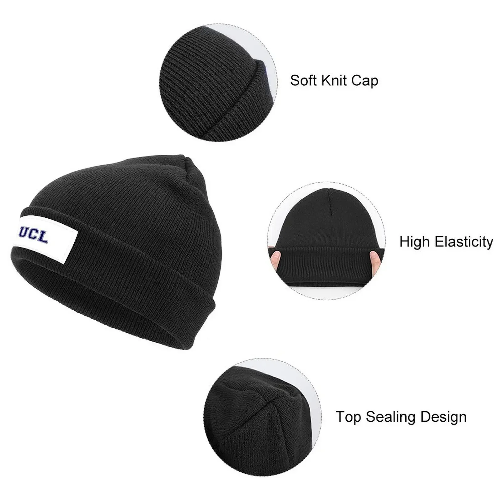 قبعة UCL University College London Logo Blue Knitted Cap Golf Bobble Hat ملابس الجولف للرجال قبعات نسائية