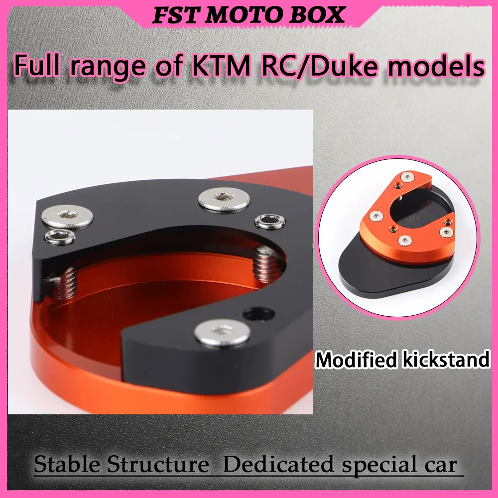 FOR KTM RC/Duke Aluminum Kickstand Enlarger Direct Fit Anti-Sink Motorbike Stability Improvement Part Drop-resistant Rust-Proof