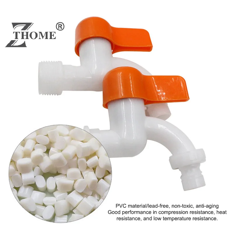 PVC Water Faucet 20MM Household Faucet Washing Machine Kitchen Balcony Public Places Outdoor Garden Drainage Tap Adapter