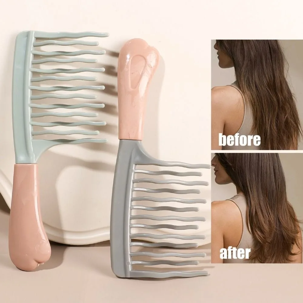 Double Rows Wide Tooth Comb Large Tooth Combs Curl Hair Combs Hairstyle Tool for Curly Wet Wavy Hair