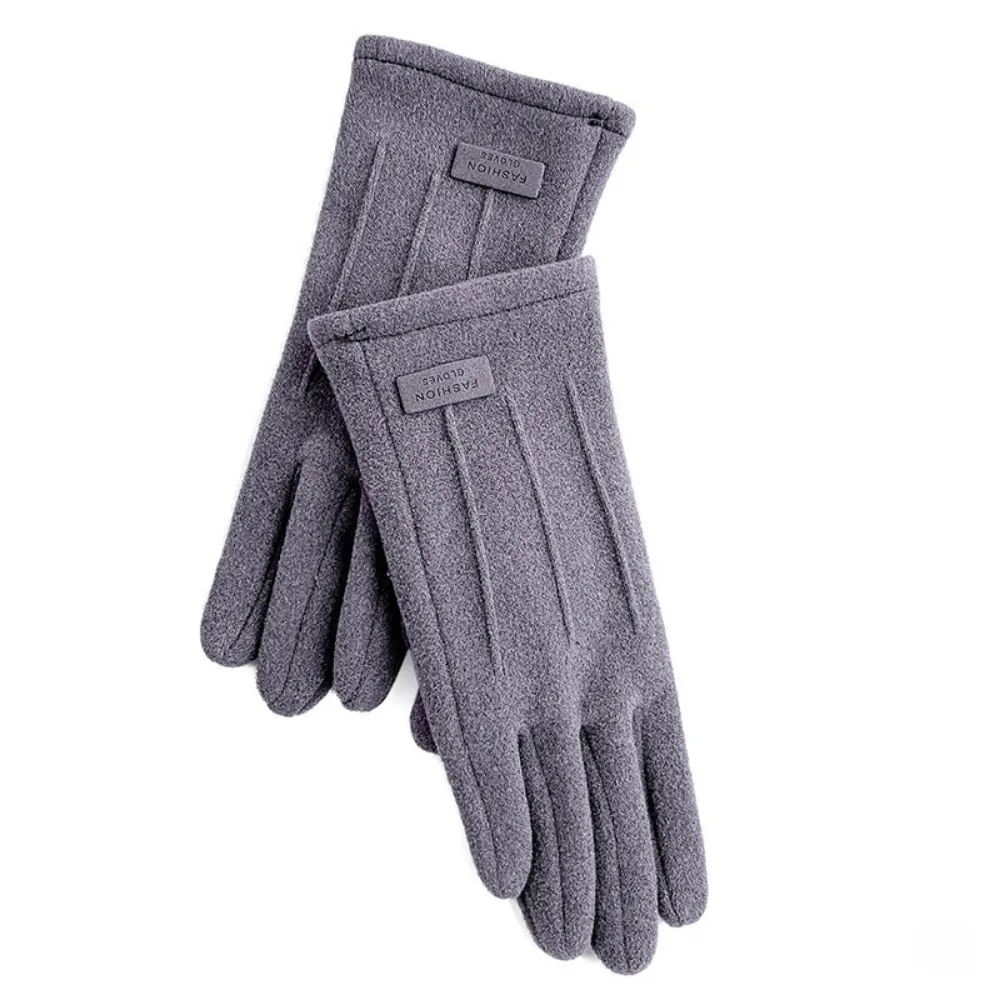 Double Sided Plush Finger Gloves Windproof Touchable Screen Warm Gloves Plush Cold Prevention Touch Screen Gloves Women's Style