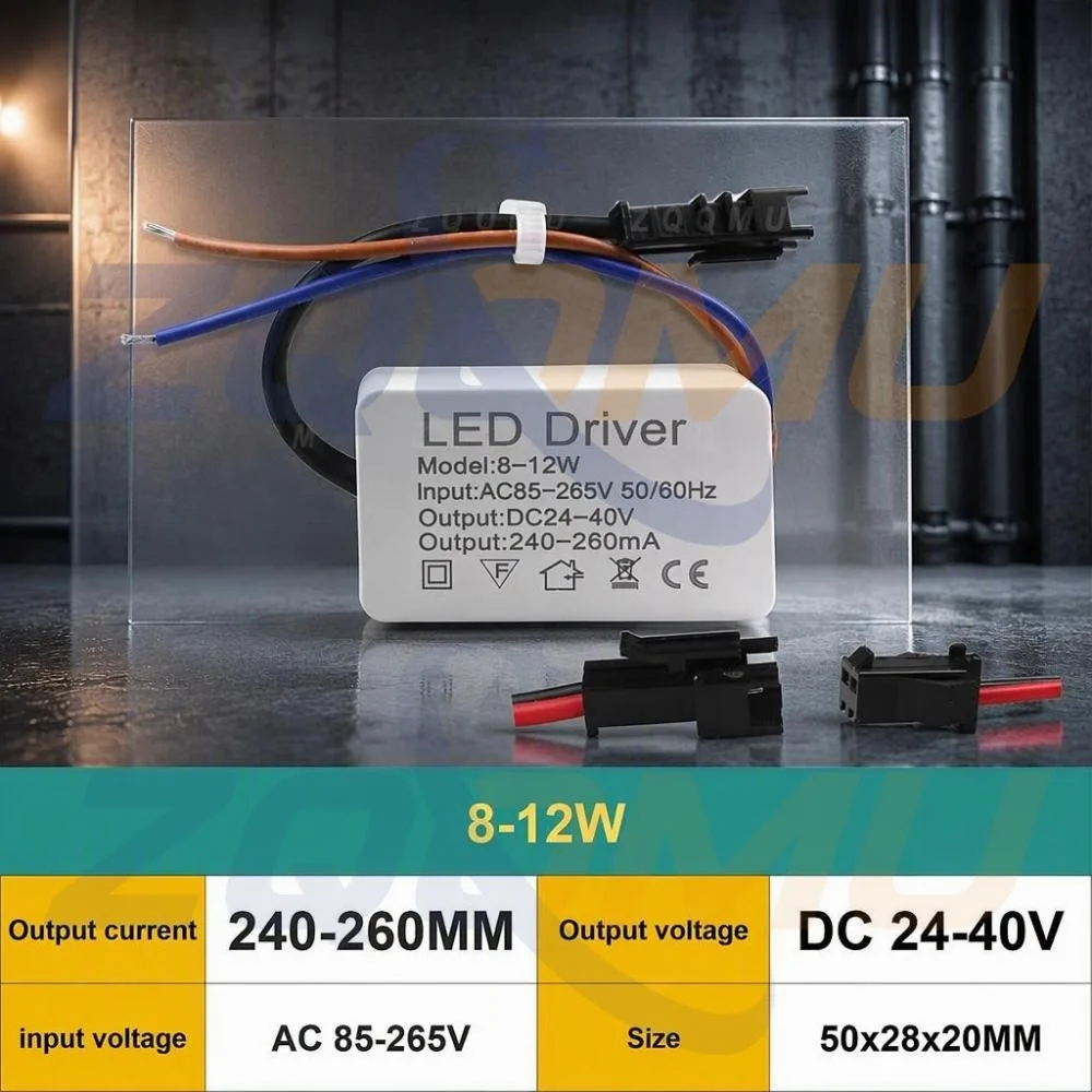 AC 85-265V LED driver 1-3W 3-5W 4-7W 8-12W 12-18W 18-24W 240-300MA DC LED Transformer Power Supply DIY LED Strip Ceiling Light