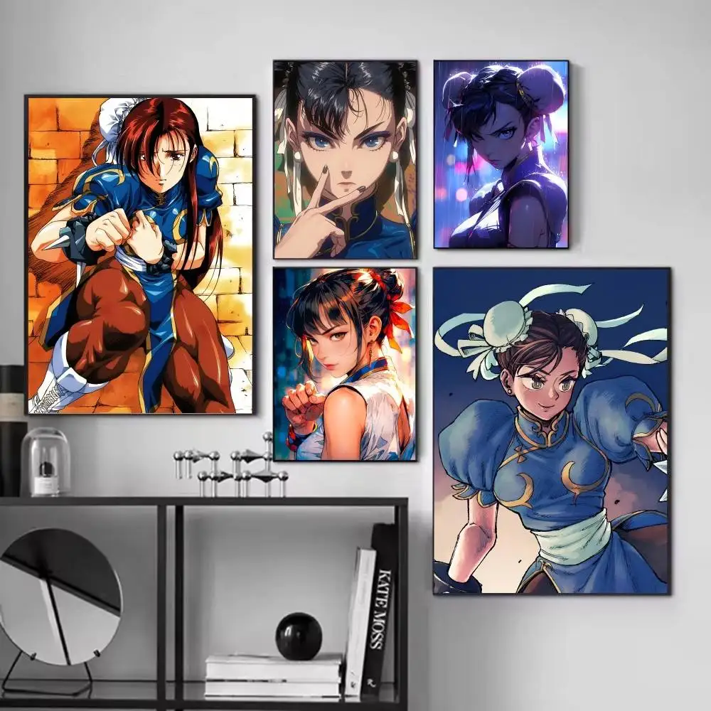 Cartoon Anime Game S-Street F-Fighter ChunLi Manga Posters Fancy Wall Sticker for Living Room Bar Decoration Wall Decor