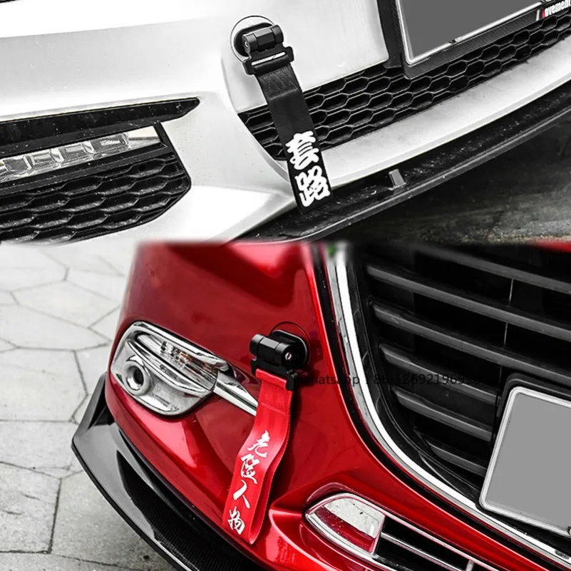 Car Trailer with Decorative Personality Jdm Trend Trailer Rope Hook Universal Modified Traction Rope Front Bar Car Outer Streame